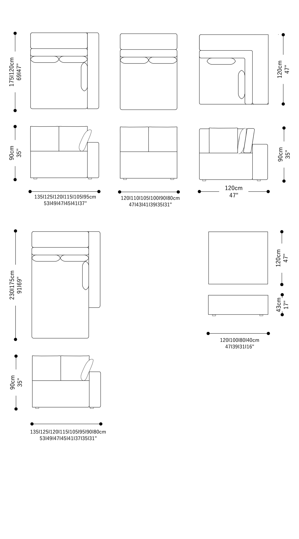 Image of the complete dimensions of the product